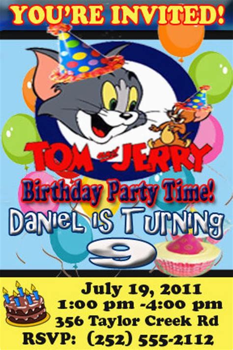 Tom and Jerry Birthday Invitations | BirthdayBuzz