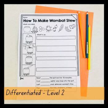 How To Make Wombat Stew Differentiated Procedure Writing Worksheets