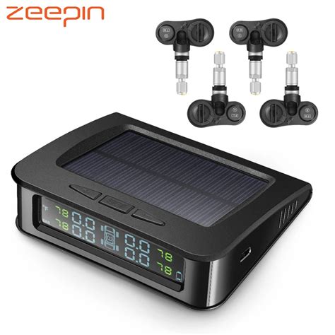 Smart Car Tpms Tyre Pressure Monitoring System Solar Power Charging