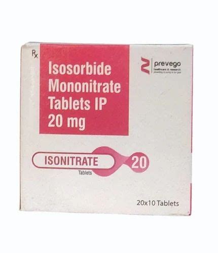 20mg Isosorbide Mononitrate Tablet Ip At Rs 36box Isosorbide