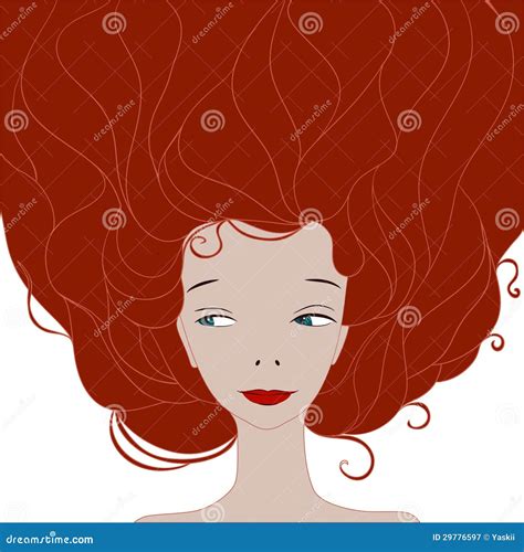 Girl Red Hair Stock Vector Illustration Of Facial Floral 29776597