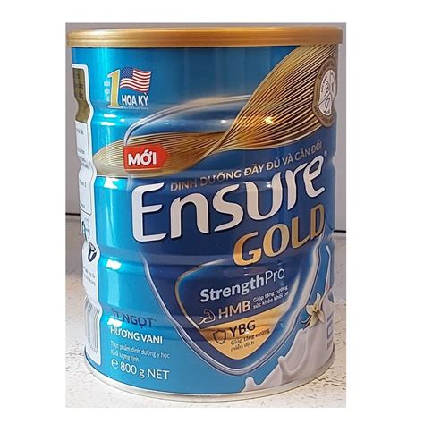 Sữa bột Ensure Gold Abbott hương vani ít ngọt HMB 800g Ruby Mart