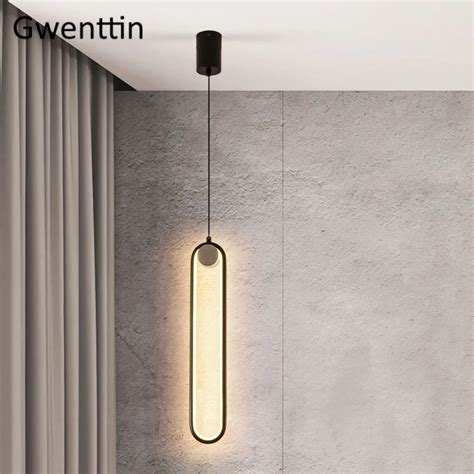 Nordic Simples Linha Pingente Luzes Moderno Anel De Ferro Led Pendurado