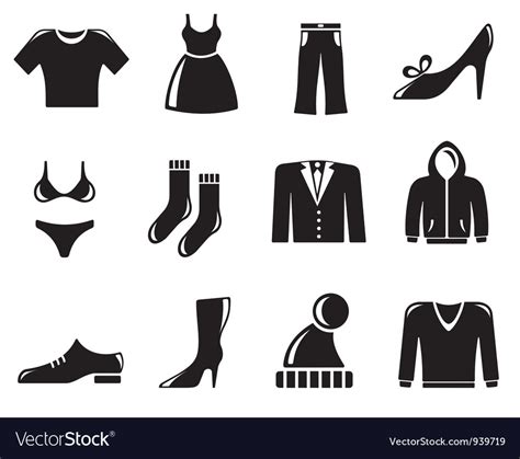 Clothes Icons Royalty Free Vector Image VectorStock