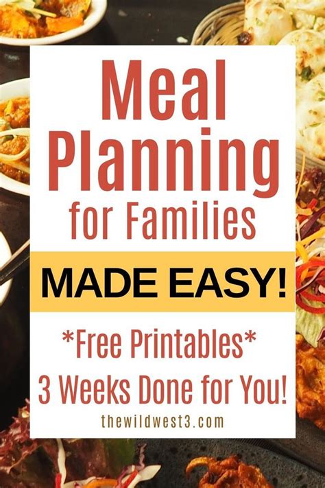 Meal Planning for Families: The Weekly Meal Plan Template That Completely Changed Our Family ...