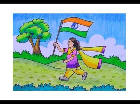 INDEPENDENCE DAY DRAWING EASY/HAR GHAR TIRANGA POSTER DRAWING ...