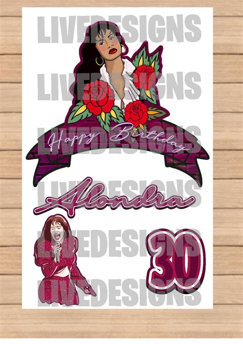 Selena Selena Cake Topper Selena Banner Selena Birthday Etsy