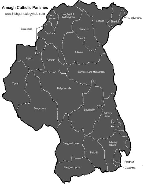 Map of County Armagh Roman Catholic Parishes