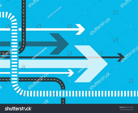 Modern Arrow Roads Map Business Journey Stock Illustration