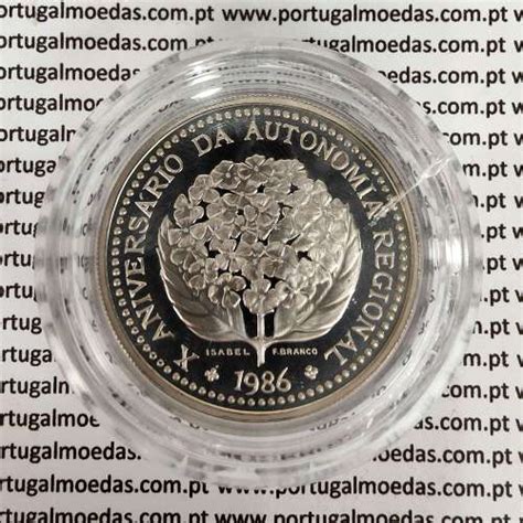 PROOF CM AG R AÇ 03 A7 Azores 100 Escudos 1986 X Anniversary of the