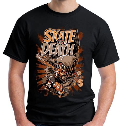 2018 Fashion New Mens Skate Or Death Skateboardinger T Shirt