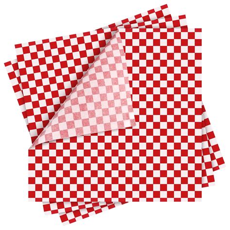 Wax Paper 24Pcs Checkered Dry Waxed Deli Paper Food Grade Grease Proof