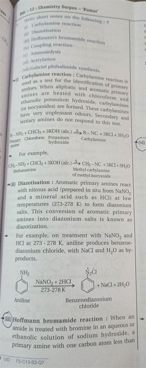 I Carbylamine Reaction Carbylamine Reaction Is Used As A Test For T