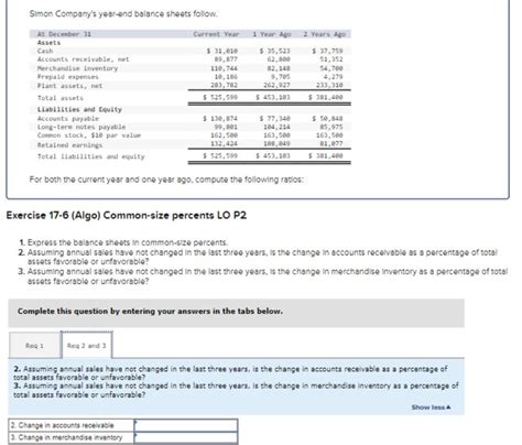 Solved Simon Company S Year End Balance Sheets F SolutionInn