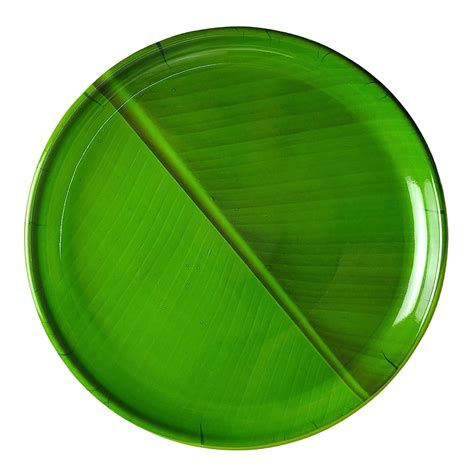 Buy Set Of 4 Premium 11 5 Inch Inch Melamine Round Banana Leaf Plates