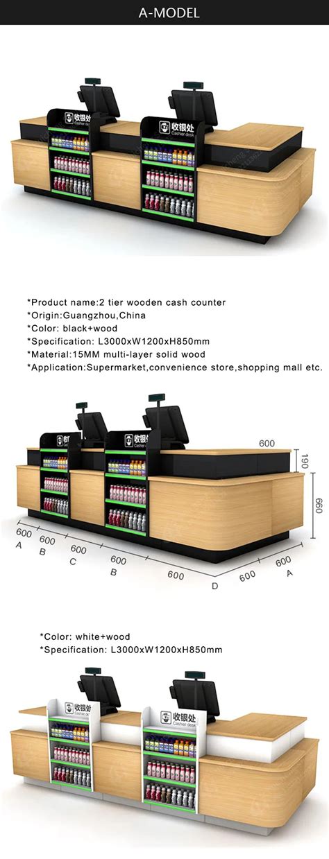 Modern Cashier Drawer Counter Cashier Supermarket Cashier Counter Table ...