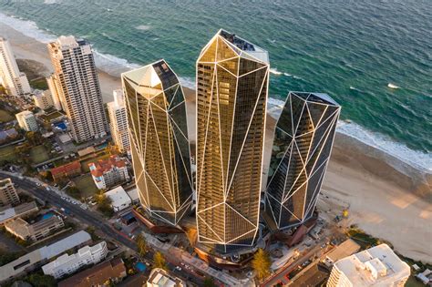 Aerial View Of Buildings On The Shore Of The Beach Gold Coast