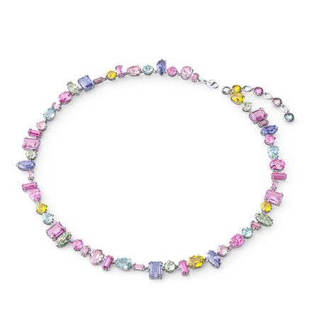 Swarovski Gema Necklace Multicolored Rhodium Plated Peter S Of