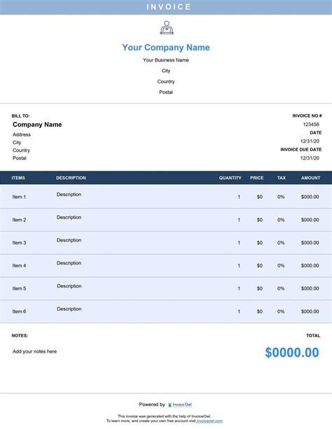 Subcontractor Invoice Template Free Download Invoiceowl