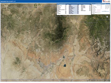 Washington County, UT Wall Map Satellite Basic Style by MarketMAPS ...