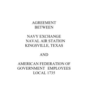 Fillable Online Collective Bargaining Agreement Between Navy Exchange