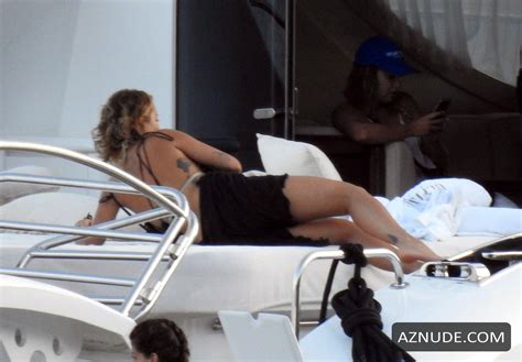 Rita Ora Seen In A Tiger Print Bikini Whilst On A Yacht In Corfu AZNude
