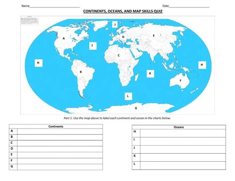 Printable Ocean Worksheets Oceans Of The World Oceanography