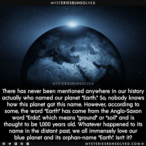 The Origin Of Our Planet's Name | 12 Most Mysterious Facts About Earth | Facts about earth, Cool ...