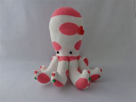 Pink Polka Octopus Plush Toy Octupus Stuffed Animal Stuffed Etsy