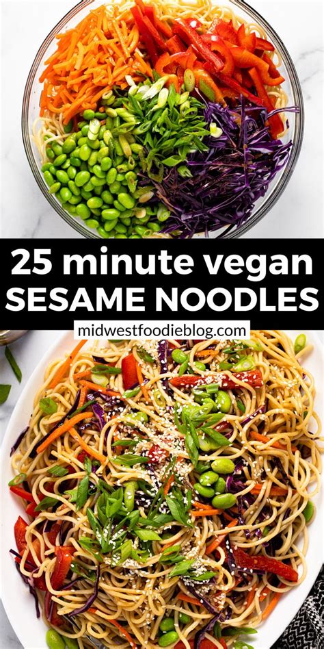 Vegan Sesame Noodle Salad Recipe Veggie Dishes Asian Pasta Salads