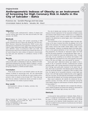 Fillable Online Anthropometric Indexes Of Obesity As An Instrument Fax