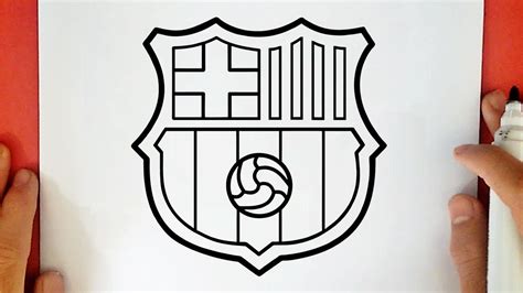 Como Dibujar El Escudo Del Barcelona Youtube