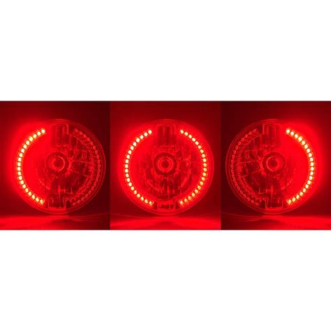 Halogen Red Split Led Halo Ring Angel Eye Headlight Headlamp Light