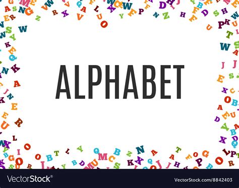 Abstract Black Alphabet Ornament Frame Isolated Vector Image