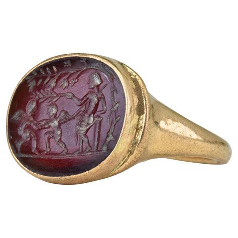 Ancient Roman Gold Portrait Intaglio Signet Ring For Sale At 1stdibs