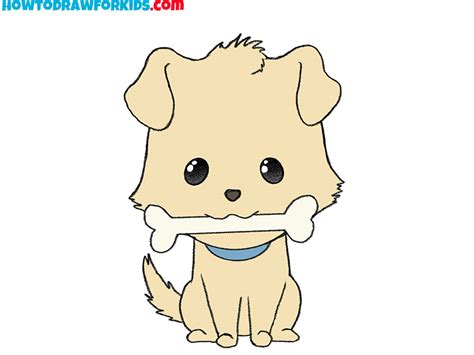 How To Draw A Dog With A Bone Easy Drawing Tutorial For Kids