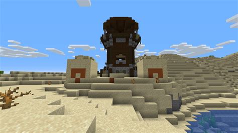 A Pillager Outpost On Top Of A Desert Temple R Minecraftseeds