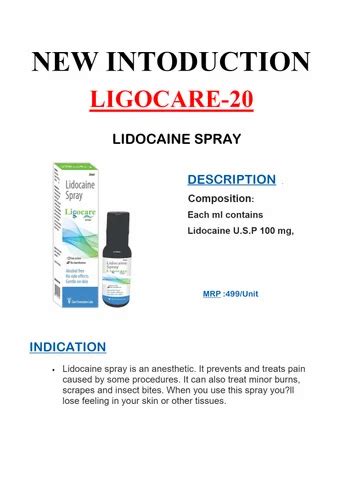 Lidocaine Topical Spray At Rs Bottle Lidocaine Aerosol Spray In