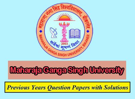 Maharaja Ganga Singh University Previous Question Papers | Download MGSU Solved Model Papers ...