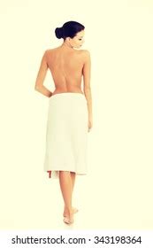 Back View Nude Woman Standing Wrapped Stock Photo Shutterstock