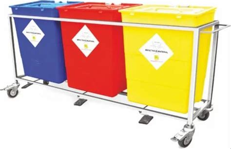 Four Wheel Bio Medical Waste Bin Trolley For Hospital At Rs 14950