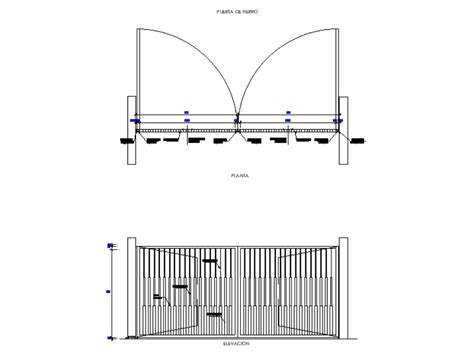 Portón de rejas en AutoCAD Descargar CAD gratis 57 1 KB Bibliocad