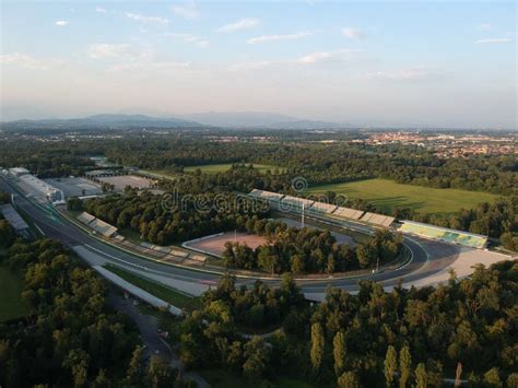 Monza Italy Race Track Aerial View At Sunset Stock Image Image Of