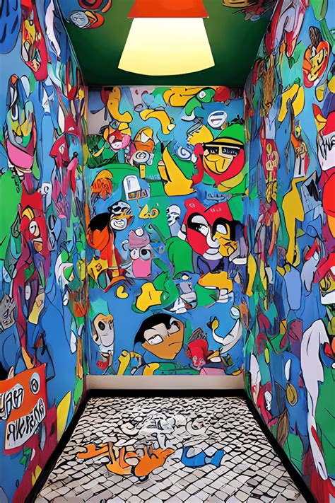 Funny Cartoon Washroom · Creative Fabrica