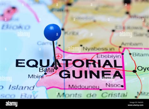 Mapa de guinea con la ciudad de bata fotografías e imágenes de alta