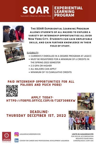 Soar Experiential Learning Internship Opportunities In Spring 2023