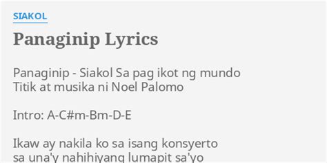 Panaginip Lyrics By Siakol Panaginip Siakol Sa