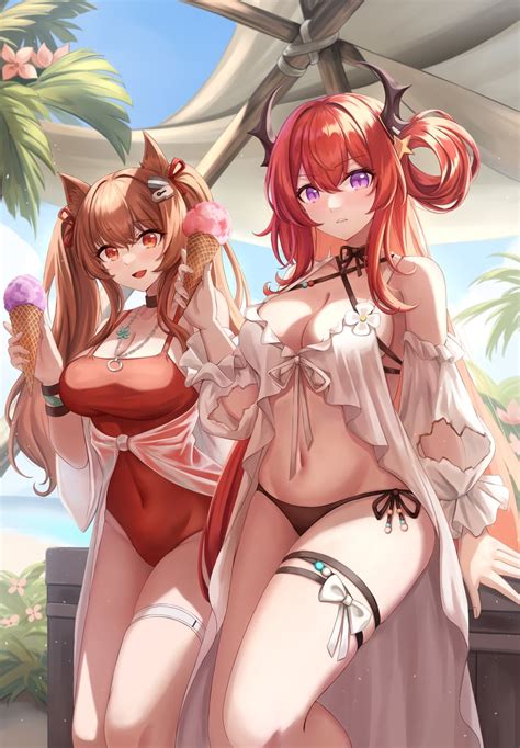 Surtr Angelina Surtr And Angelina Arknights Drawn By Daisy Cutter