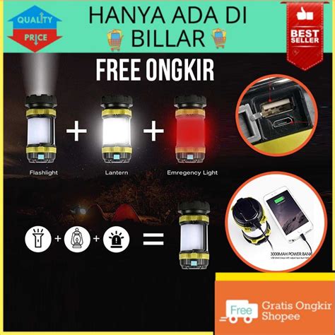 Jual Lampu Senter Outdoor Usb Plus Powerbank Emergency Lamp Darurat