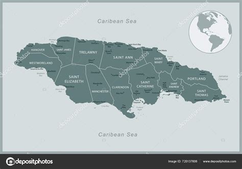 Jamaica Mapa Detallado Con Las Divisiones Administrativas Pa S